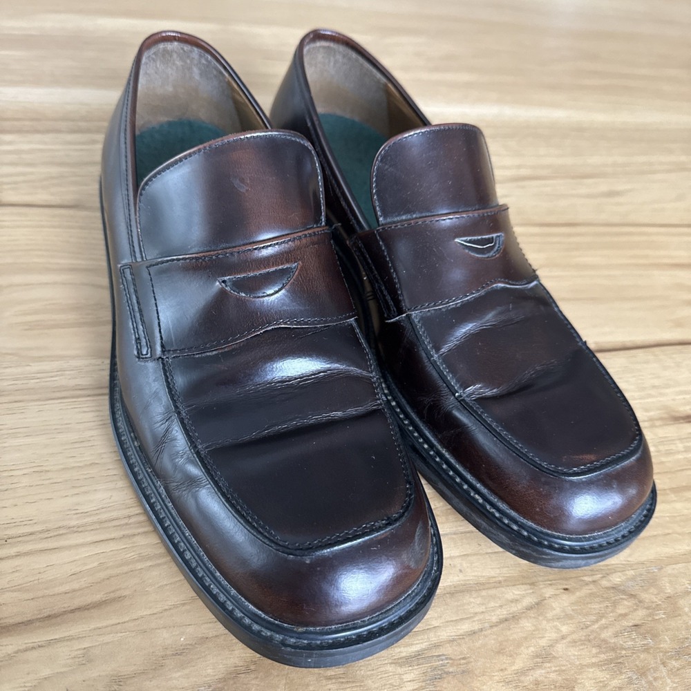 GH Bass & Co Weejuns Mens Size 9.5M Dark Brown Leather Penny Loafers USA